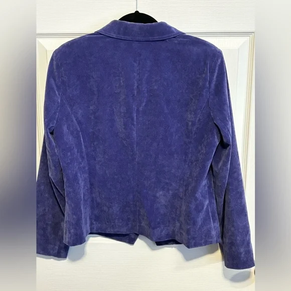 WOMENS R.O.T. DARK LAVENDER CORDUROY LONG SLEEVE FRONT THREE BUTTON CLOSURE SZ L - Picture 8 of 14